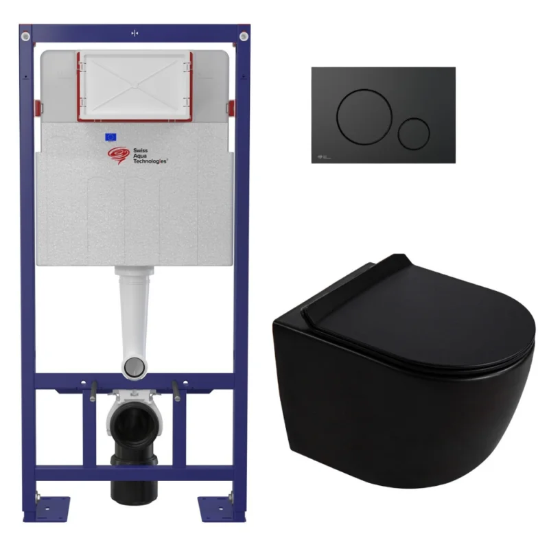 Pack WC bâti-support autoportant + WC suspendu sans bride Ceramia PixL avec abattant SoftClose + plaque (STCEPXBMT01-U) Jusqu'à Épuisement Des Stocks