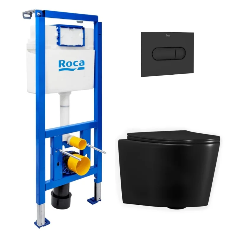 Commander Maintenant Pack WC bâti-support + WC suspendu sans bride Ceramia avec abattant SoftClose + plaque (ROCE14BMT01-FR)
