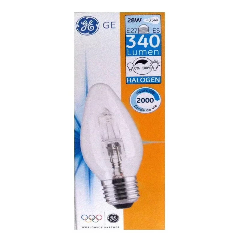 Retour Gratuit General Electric 1301065 Ampoule E27 28W(35W) halogène - 2800K