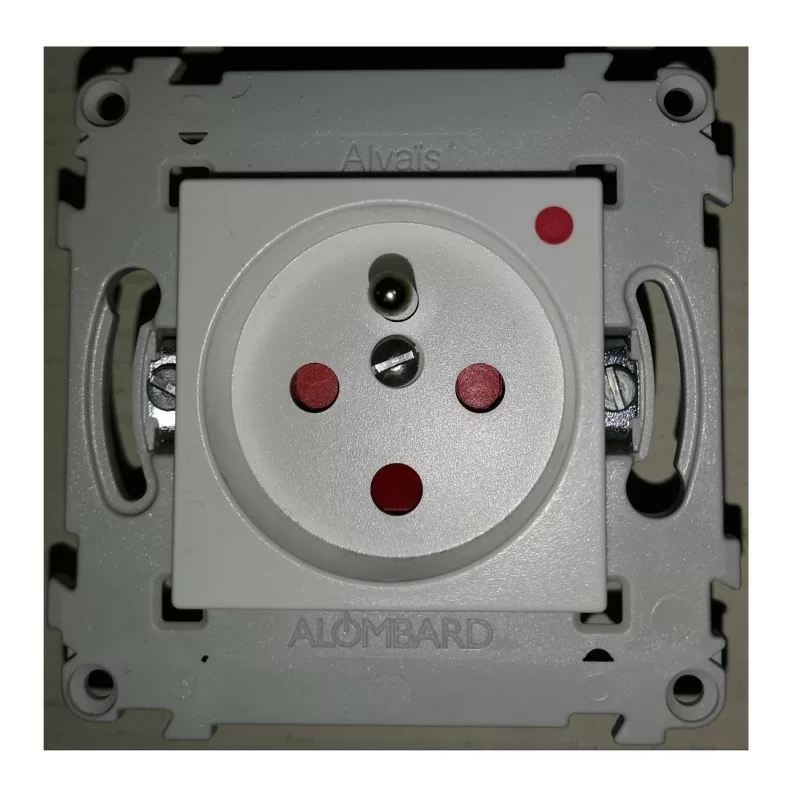 Top Vente Alombard 82071 Prise Alvaïs 2P+T à détrompage et éclipses - Blanc