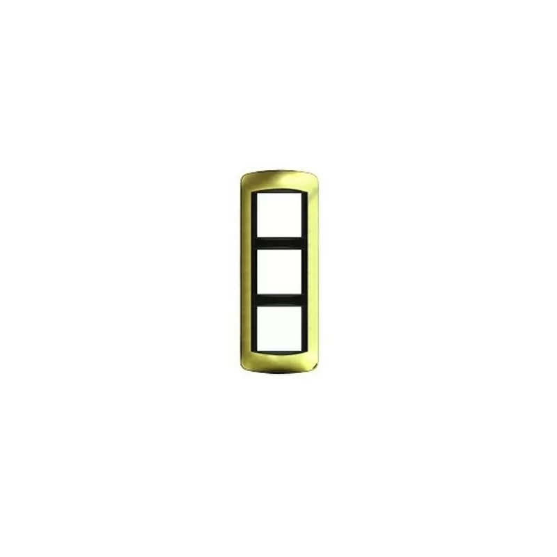 Remise Arnould 20793 Plaque Enjoliveur Métal Or - 3x2 Modules - entraxe 57mm - S. Living