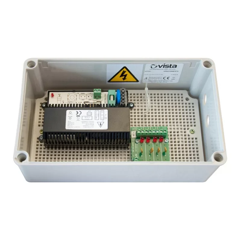 Vista VPSU1244 Alimentation 12VDC IP66 avec boîtier en plastique, sorties 1000mA x 4 (12W) Nouvelle Collection