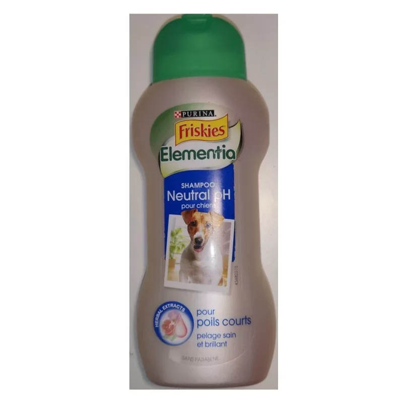 Shampoing Chiens poils courts pH neutre 250ml - aux extraits d‘herbes - Friskies Elementia Purina Meilleur Choix