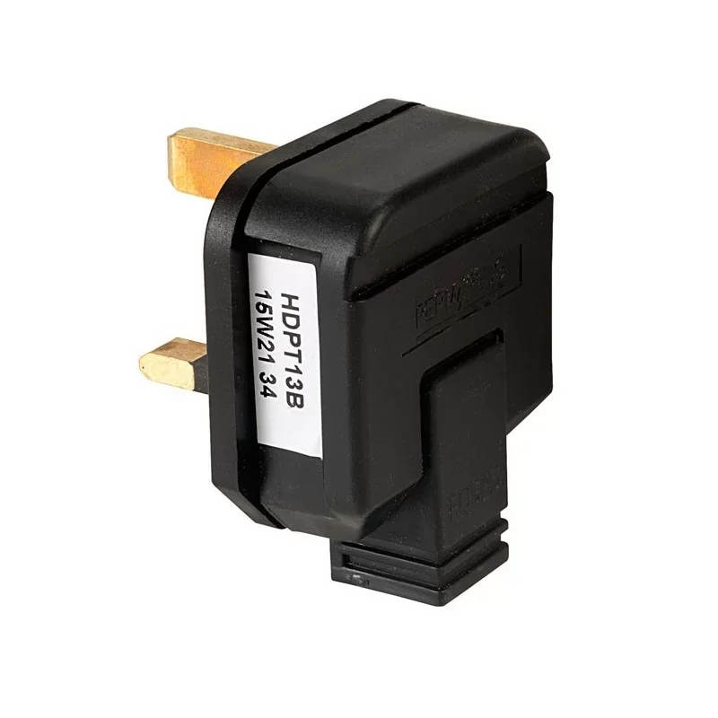 Permaplug HDPT13B-01 Prise secteur UK à usage intensif avec fusible 13A, noir Populaire