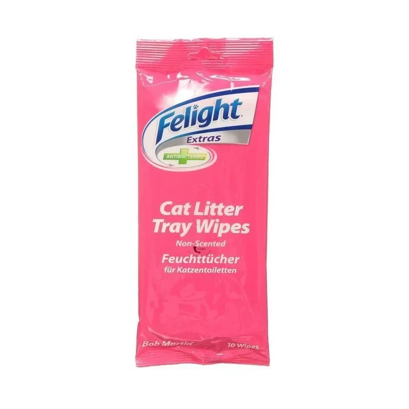 Sachet 10 Lingettes nettoyante litière chat "Felight extras" - Bob Martin Certifié
