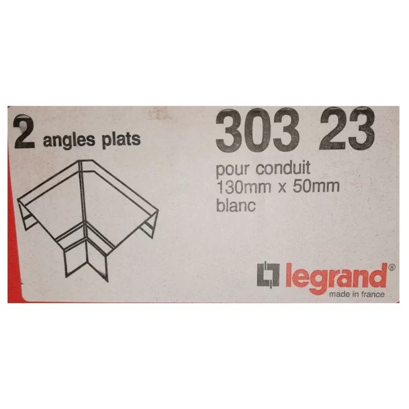 Nouvelle Collection Legrand 030323 2 angles plats pour conduit 130x50mm - Blanc