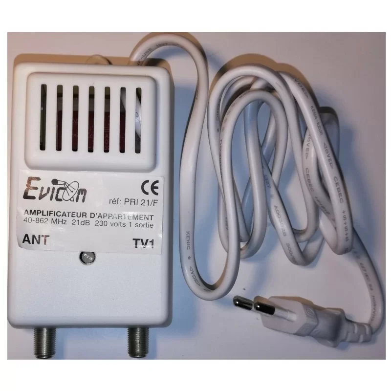 Evicom EPRI21/F Amplificateur d‘appartement 40-862MHz - 21dB - 1 Sortie Promotion Saisonnière