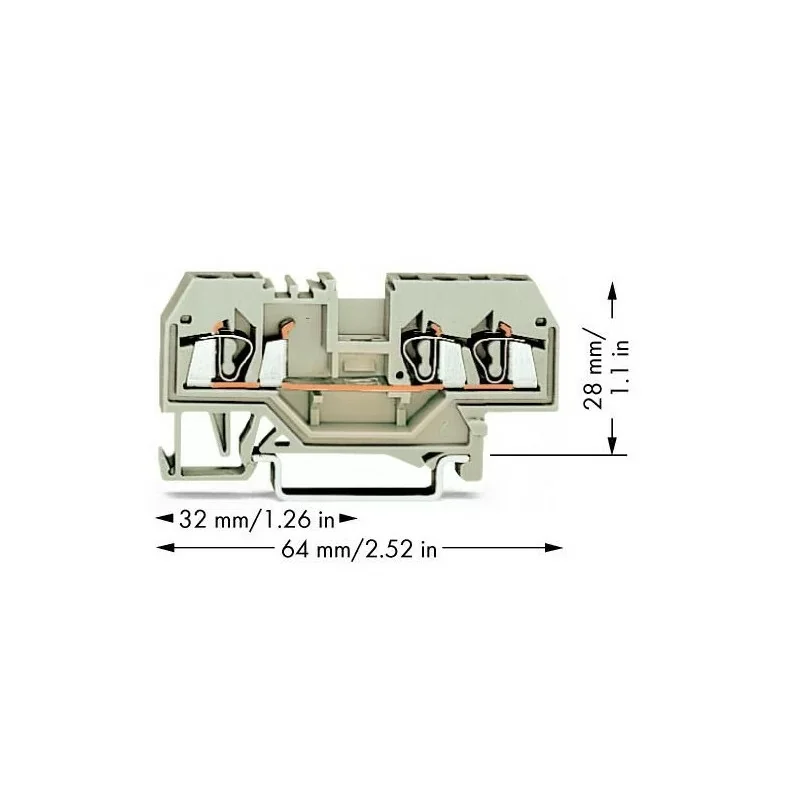 Offre Spéciale Wago 280-993 Borne de passage 5 mm ressort de traction - Affectation des prises L gris