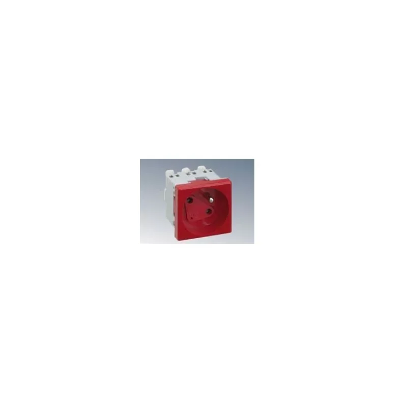 Vente Directe Simon KS22/6 Prise de courant 2P+T Franco-belge K45 connexion Rapide + détrompeur - Rouge