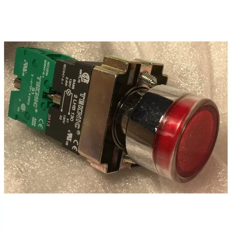 Super Prix Teknic 103-002-420 Bouton Poussoir Lumineux affleurant 24V 2W 1NO - Rouge