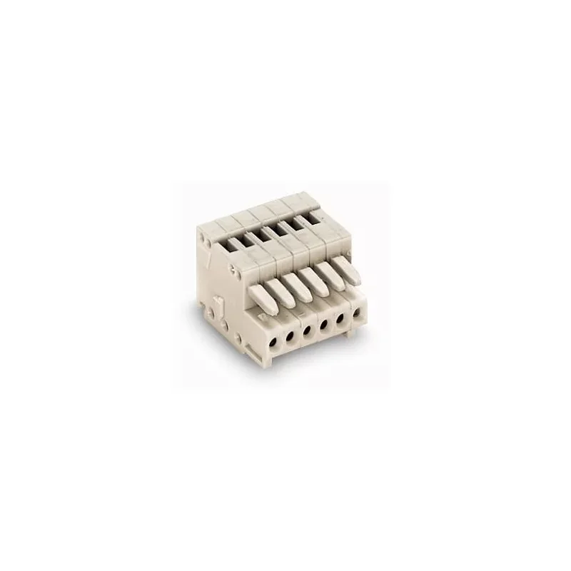 Wago 733-106 Connecteur femelle pour 1 conducteur - 100% protégé contre l‘inversion - 0.5 mm≤ - Pas 2,5 mm - 6 pôles Paiement Sécurisé