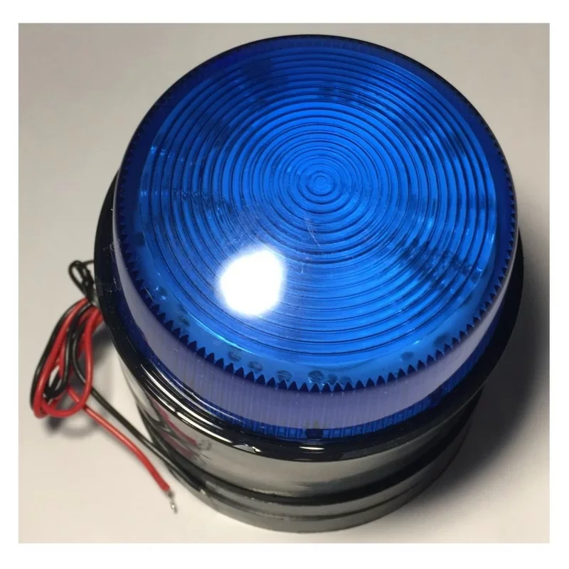 Dernier Modèle Lampe flash pour système d‘alarme 12 Vdc Bleu Ø75x55mm H