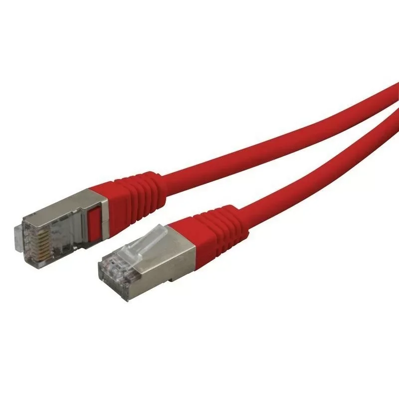Retour Gratuit Cordon réseau RJ45 Cat.6 blindé FTP 1.00m Cuivre - Rouge - 33508
