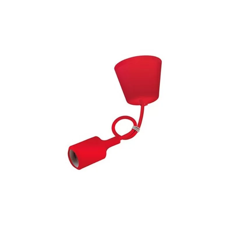 Marque Girard Sudron 241878 Suspension E27 - Pavillon Silicone Rouge + Câble Rouge 80cm