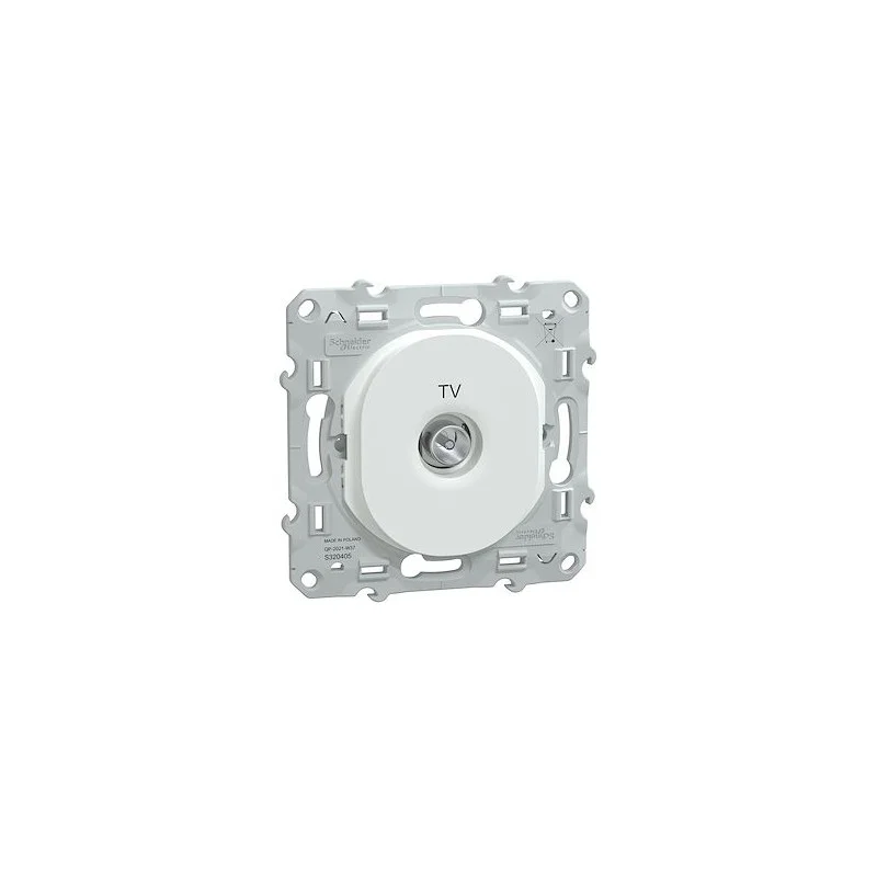 Usine Directe Schneider S320405 Ovalis - prise TV simple - Blanc