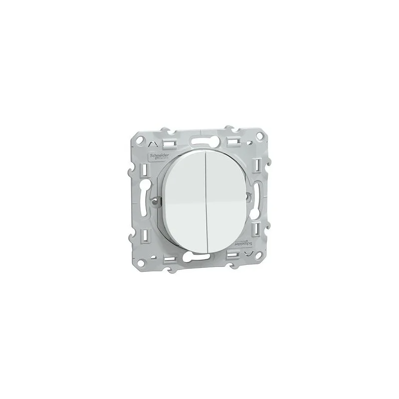 Paiement Sécurisé Schneider S320214 Ovalis - double va et vient - 10AX - Blanc