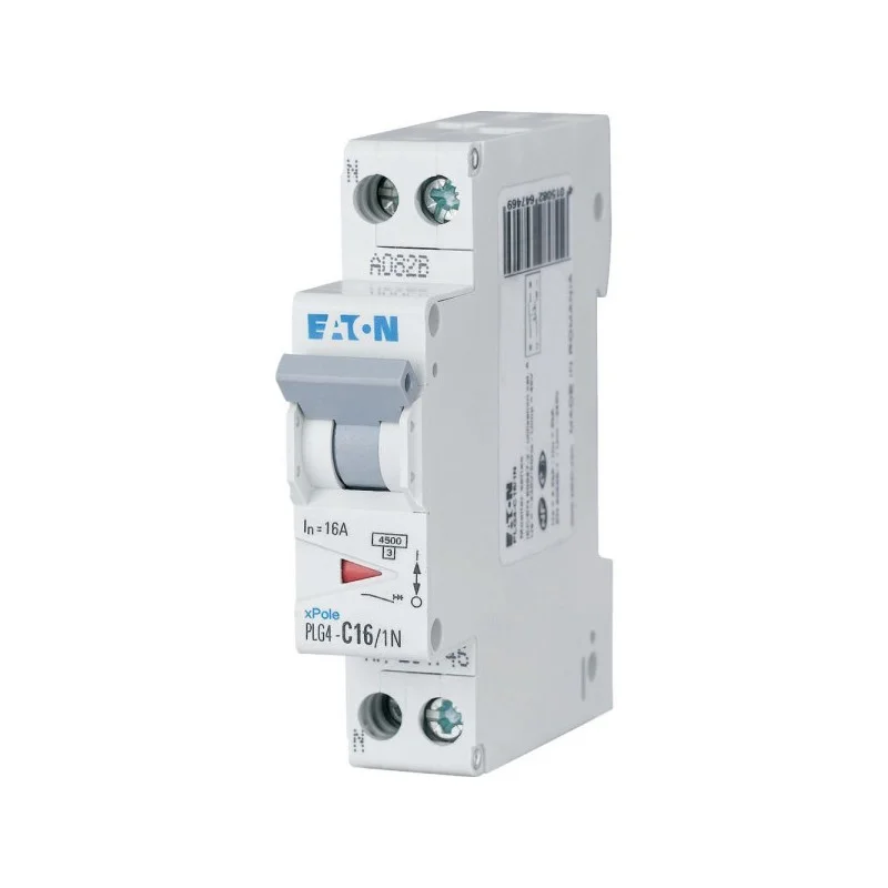 Certifié Eaton Moeller 264746 Disjoncteur Eaton PLG4-C16/1N - 1P+N 16A Courbe C 4,5ka (en 60898)