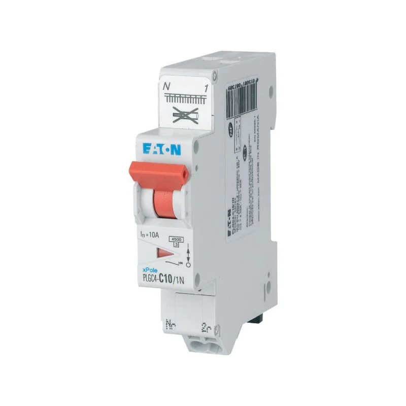 Promotion Saisonnière Eaton Moeller 109128 Disjoncteur ph+n - Borne res, 10a 4,5ka (en 60898) cbe c (PLGC4-C10/1N)