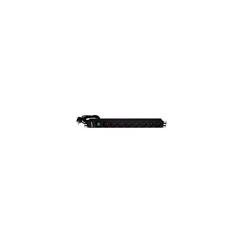 Gigamedia B8PI Bandeau 19‘ 8 prises UTE + interrupteur bipolaire lumineux - Noir Top Vente