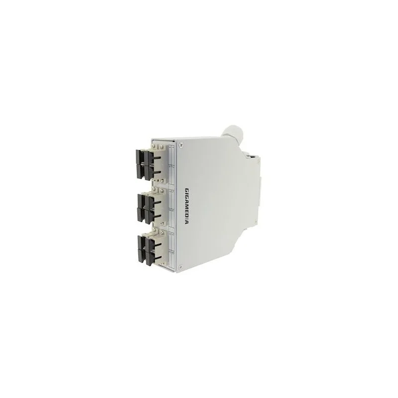 Gigamedia DINFO6SCMM Boîtier optique RAIL DIN équipé 6 raccords SC duplex multimode gris + cassette Produit De Marque