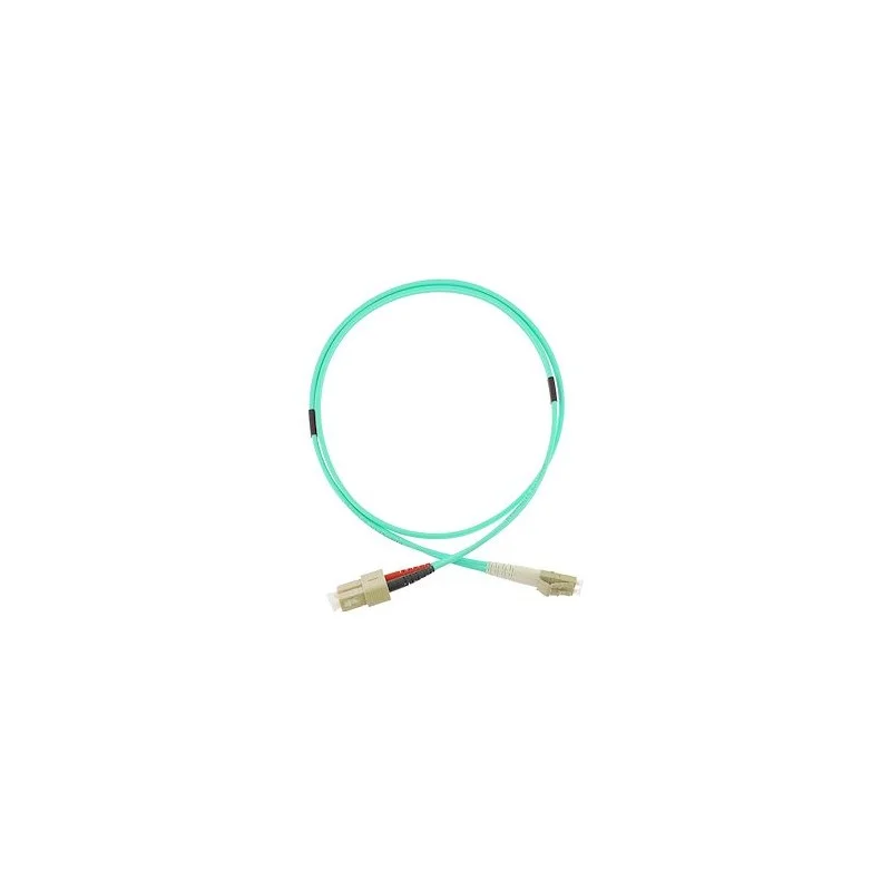 Promotion Gigamedia D4MCLC1M Jarretière optique duplex LC/SC OM3 50/125 µm 1 m, gaine LSOH turquoise D 3mm