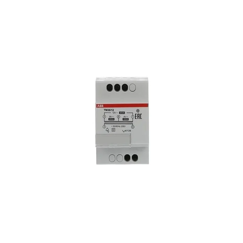 ABB 2CSM228755R0802 TM 30/12 - Transformateur Modulaire 230VAC/4-8-12VAC, 30VA, Utilisation Discontinue Promotion Saisonnière
