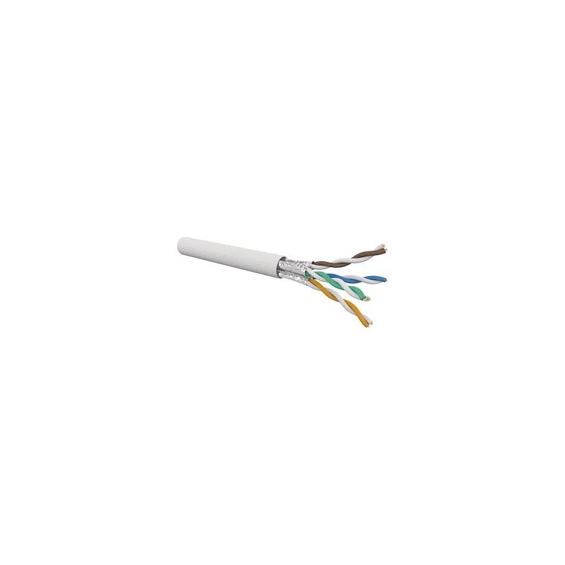 Affaire À Saisir Gigamedia C6AUF2X4HFT5 Câble catégorie 6A UFTP duplex 2X4 paires AWG23 HF Dca blanc, touret de 500m