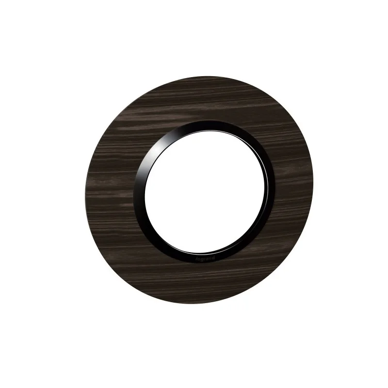 Vente Flash Legrand 600979 Plaque ronde effet bois ébène Legrand Dooxie 1 poste