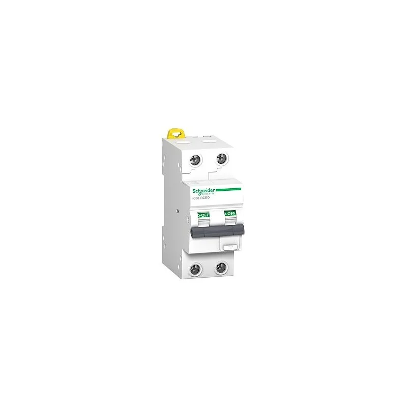 Commander Vite Schneider A9D07216 Acti9 iC60 RCBO - Disjoncteur diff. 230Vca - 2P 16A 30mA - Crb C - 10kA - TypeAC