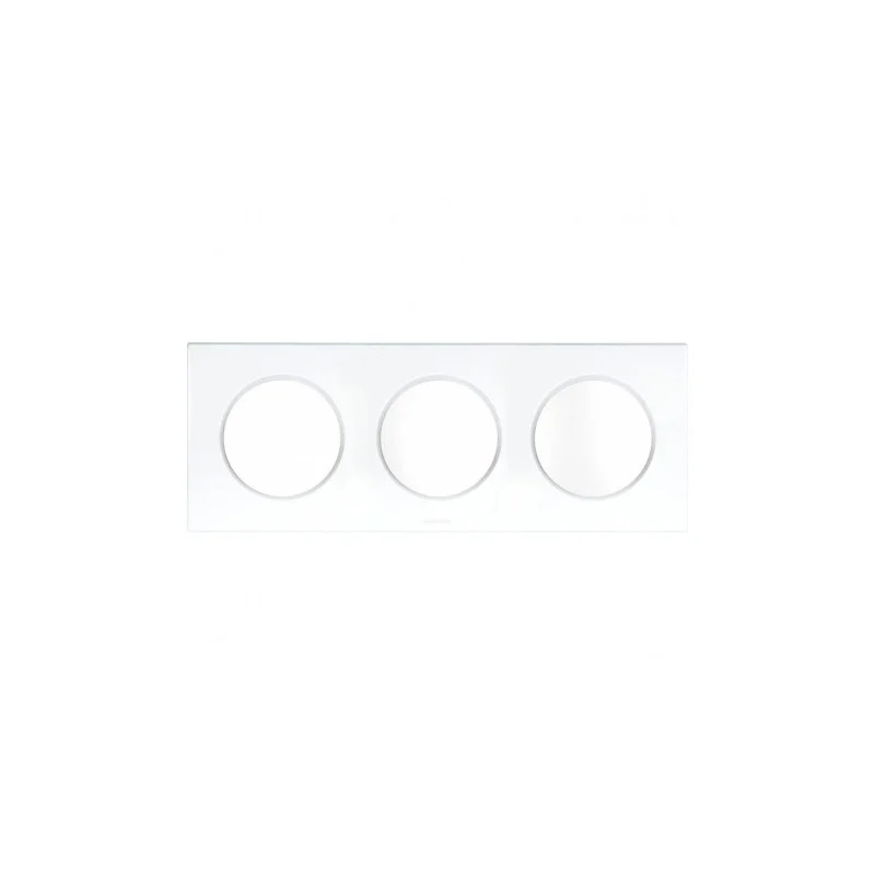 Nouveauté Eur’Ohm 60298 Plaque de finition Square Blanc - 3 postes