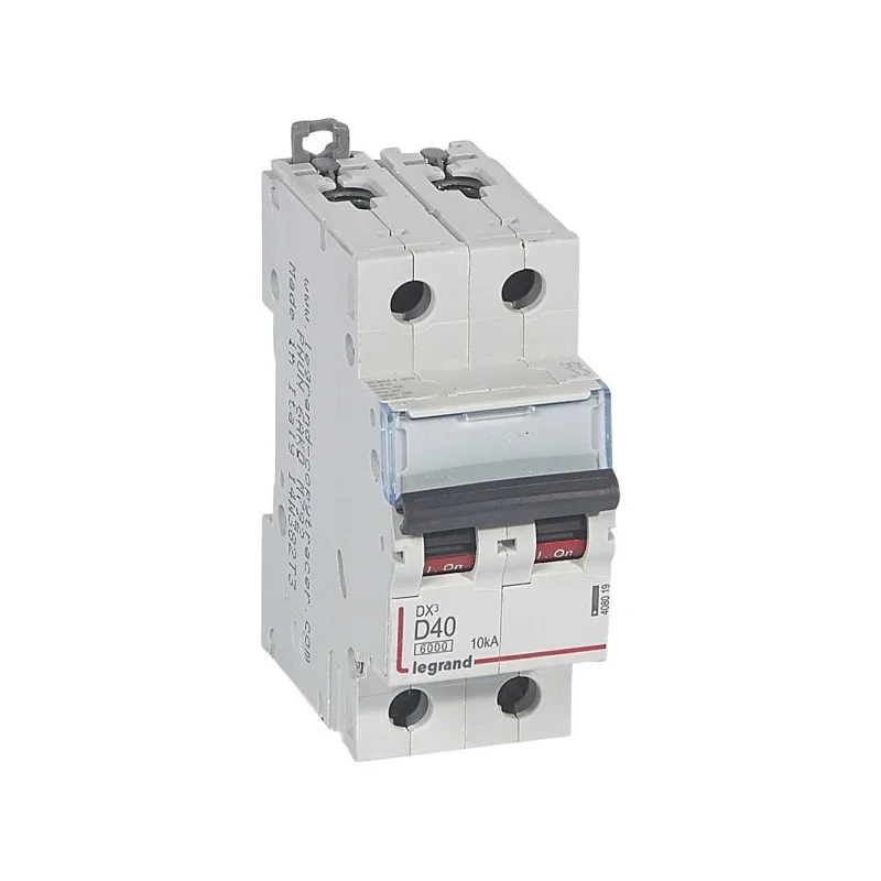 Legrand 408019 Disjoncteur dx³ 6000 Legrand - vis/vis - 2p - 230/400v~ - 40A - 10ka - courbe D Quantité Limitée