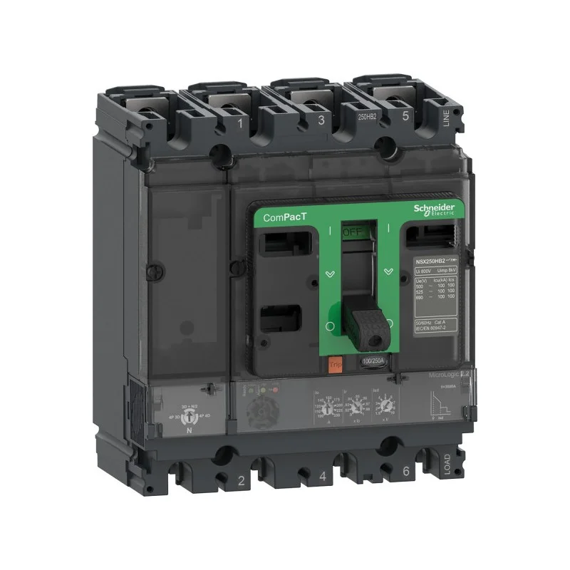 Schneider C10B42D100 Compact nsx100b - disjoncteur - micrologic 2.2 100a - 4p4d - 25ka - fixe Produit De Marque