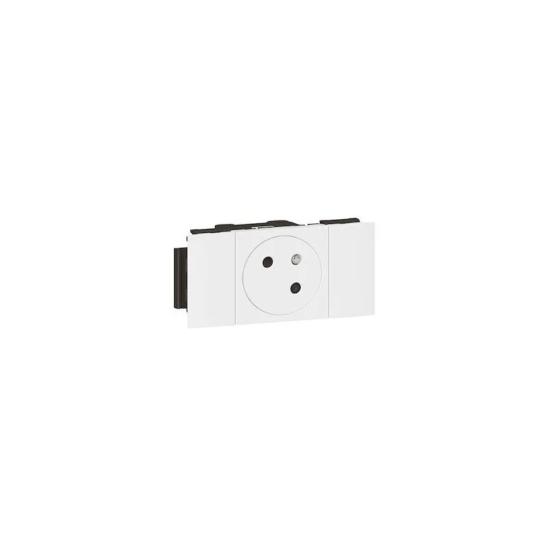 Seulement Aujourd'hui Legrand 077101L Prise 2P+T Surface Mosaic Soluclip goulotte clippage direct 2 modules - blanc