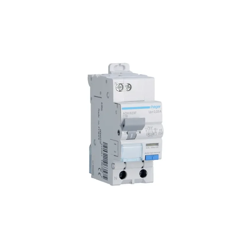 Prix Cassé Hager ADH832F Disjoncteur Différentiel 1P+N 4.5kA C-32A 30mA type haute immunité