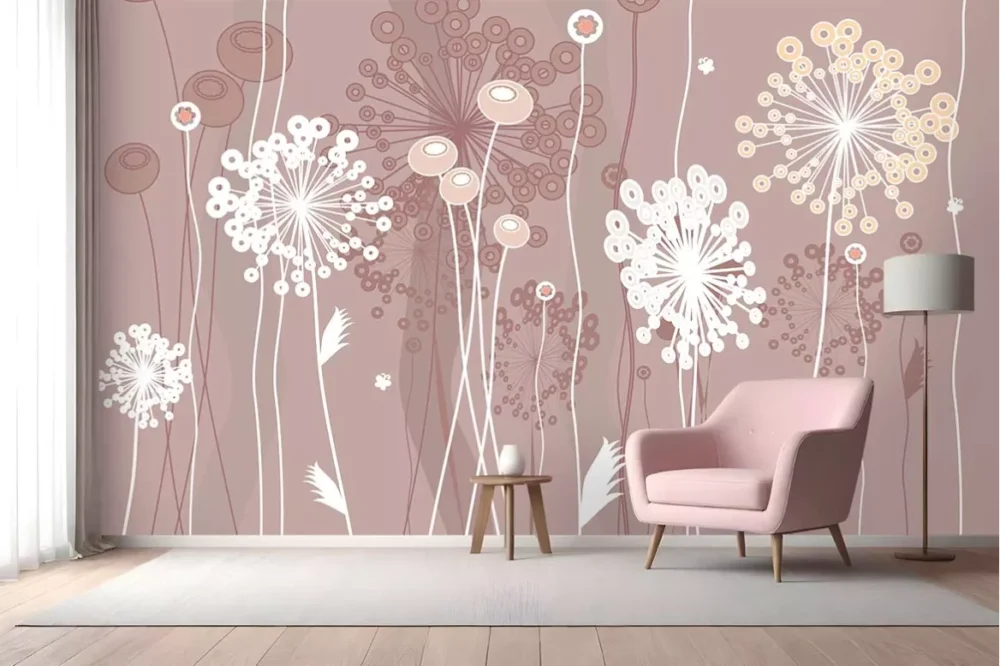 Prix Promo Papier peint design pissenlits sauvages