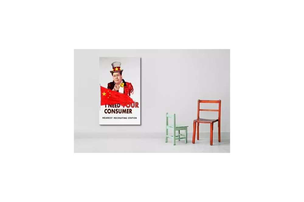 Toile street art Oncle Mao Prix Cassé