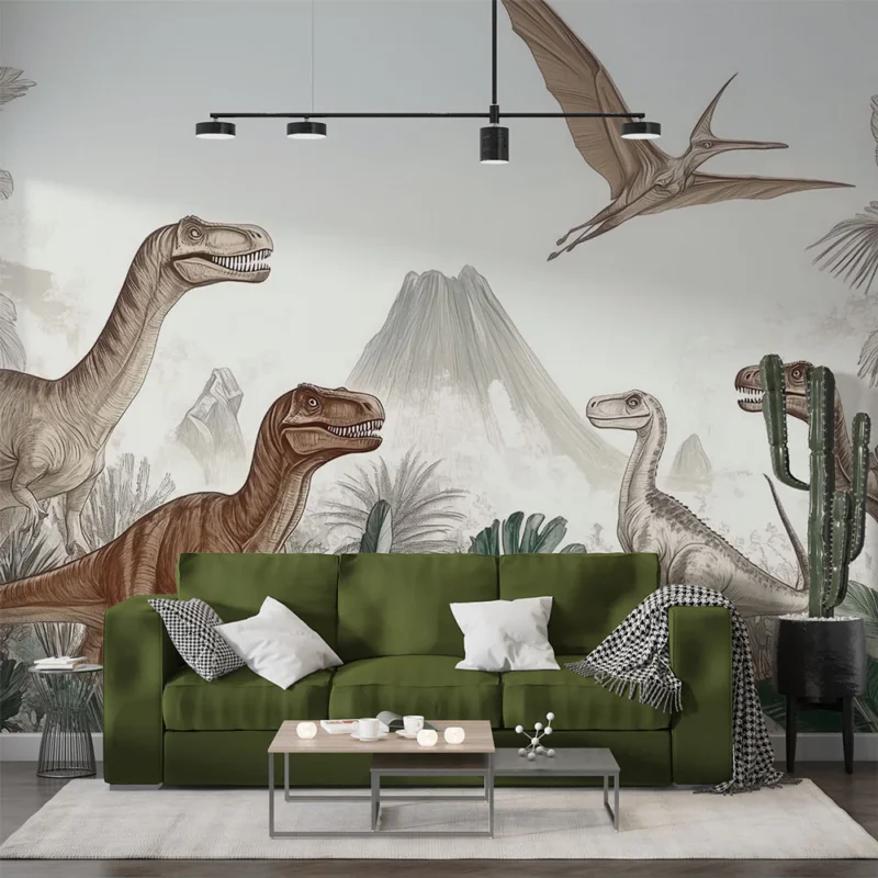 Acheter Direct Papier peint dinosaures Aventure préhistorique jungle