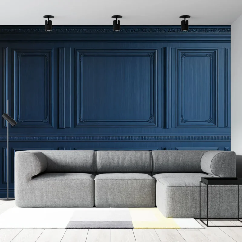 Acheter Direct Papier peint boiserie bleu Élégance et sophistication